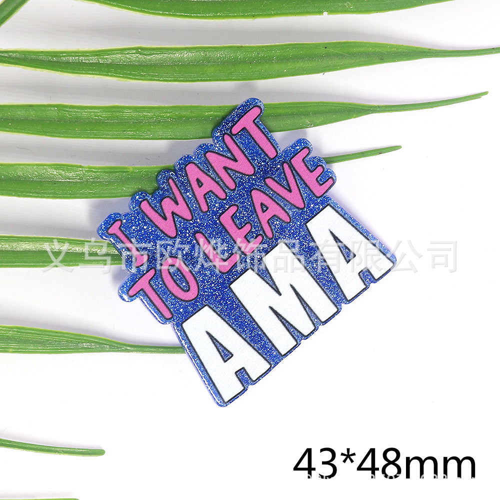 Wholesale 10pcs New powder cross-border cartoon medical love bag accessories acrylic pin cute DIY patch accessories